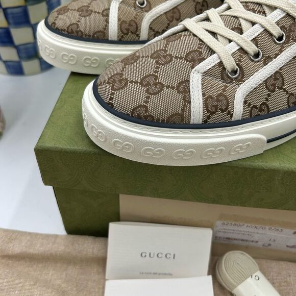 Men's Gucci tennis 1977 high top sneakers size 13 made in Italy - Picture 8 of 10